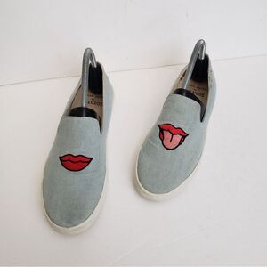 Soludos x Jason Polan Lips Embroidery Valentines Day Slip On Sneakers Si…